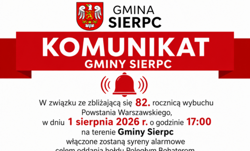 Komunikat dotyczący uruchomienia syren alarmowych w dniu 01.08.2026 r.