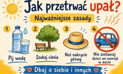 Zdjęcie do W czasie upał&oacute;w zadbajmy o siebie i o innych