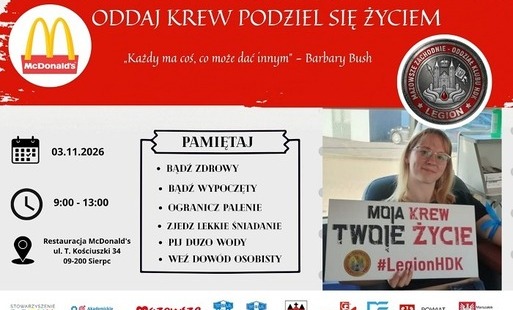 Akcja honorowego krwiodawstwa w Sierpcu – oddaj krew, podziel się życiem!