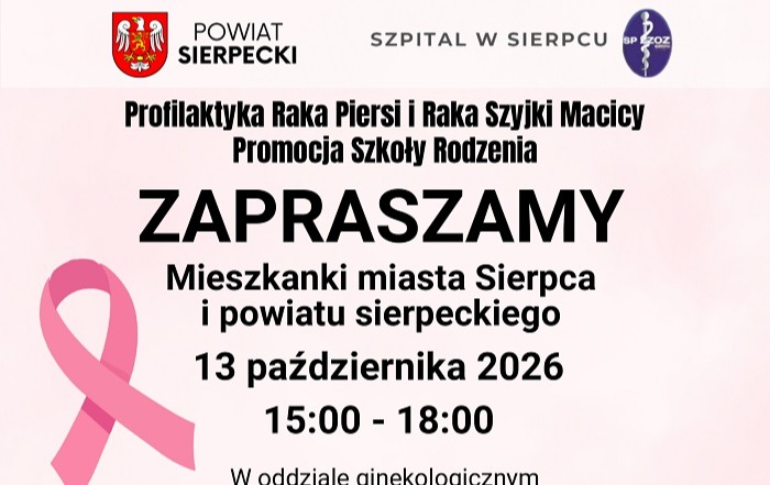 Akcja profilaktyczna dla kobiet – 13 października 2026 r. w szpitalu w Sierpcu